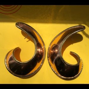 OOAK Handmade Copper Brass statement earrings